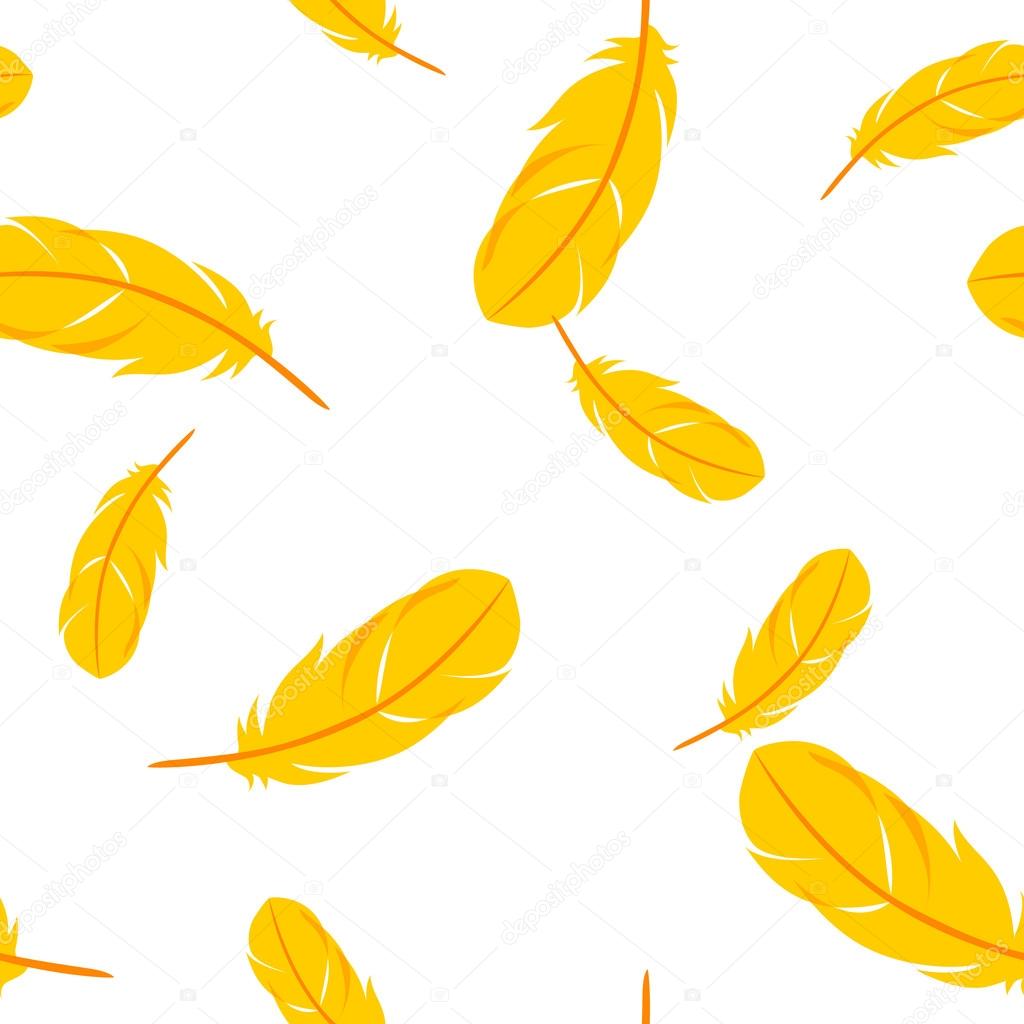 Vector seamless pattern with feathers.