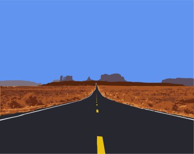vektör çizim çöl yolu.
