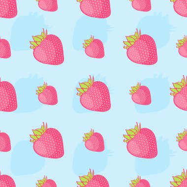 Seamless pattern with strawberries. clipart