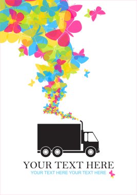 tasarlamak vektör çizim ile parça ve kelebekler.