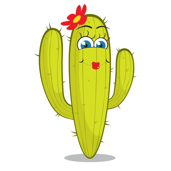 Chica personaje de cactus . — Vector de stock