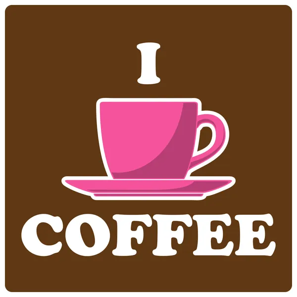 Ilustração vetorial de xícara de café e texto . —  Vetores de Stock