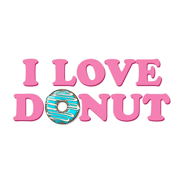 Vector illustration with text and donut. — Stock Vector