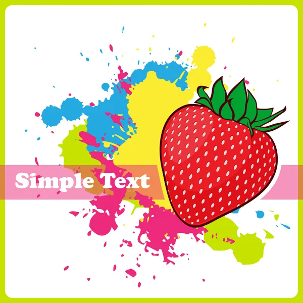 Strawberries on a withe background with blots. — Stock Vector