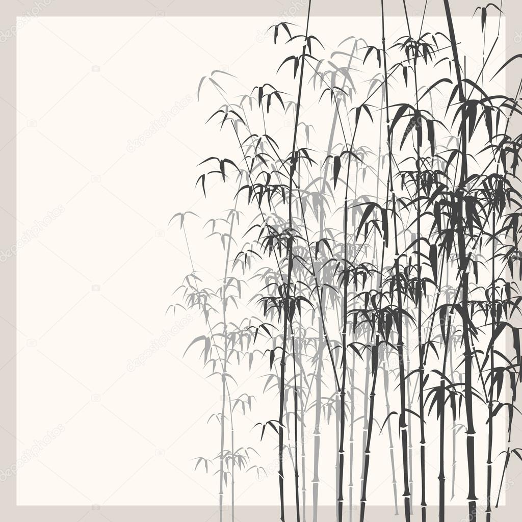 Background with monochrome bamboo.