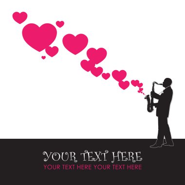 saksofoncu kalpler vektör çizim ile.