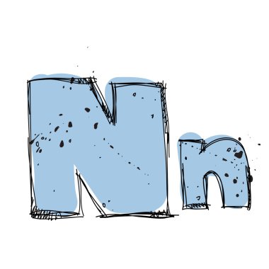 çizilen mektup i. vektör çizimi uzat