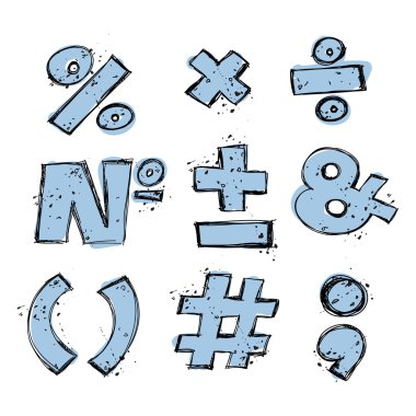 işaretler ve işaretleri vektör çizim.