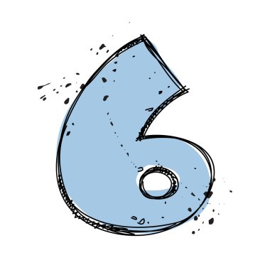 6 numaralı kroki tarzı. vektör çizim