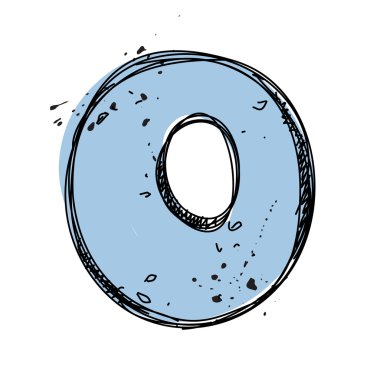 sayı 0 kroki tarzı. vektör çizim