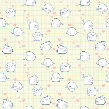 eğlenceli uyuyan hayvanlar üzerinde yazma kitap ile sorunsuz doku-arka plan. vektör çizim.