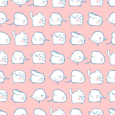 eğlenceli uyuyan hayvanlar ile sorunsuz doku. vektör çizim.