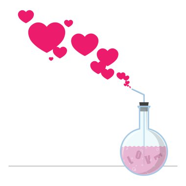 şişesi ve kalpleri tasarlamak vektör çizimi.