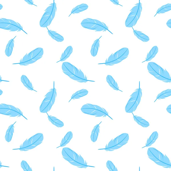 Plumas azules sobre fondo blanco. Ilustración vectorial — Archivo Imágenes Vectoriales