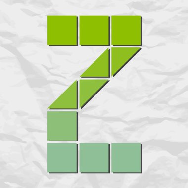 kare ve üçgen bir kağıt arka planda gelen harf z. vektör çizim