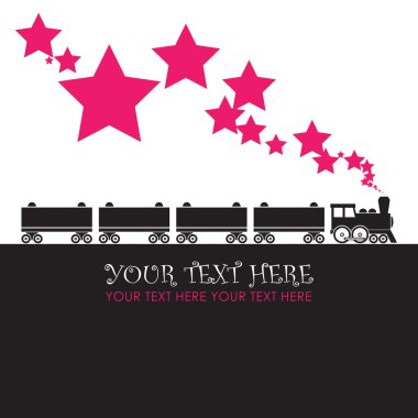 tasarlamak vektör çizim ile lokomotif ve yıldız. metin için yer.
