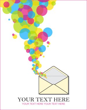 zarf ve balon ile tasarlamak vektör çizim. metin için yer.