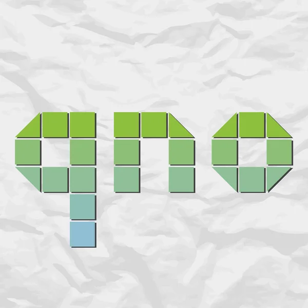 Brief Qgeen van pleinen en driehoeken op een papier-achtergrond. vectorillustratie — Stockvector