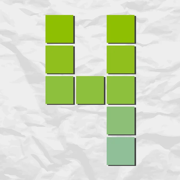 Numero 4 da quadrati e triangoli su uno sfondo di carta. Illustrazione vettoriale — Vettoriale Stock
