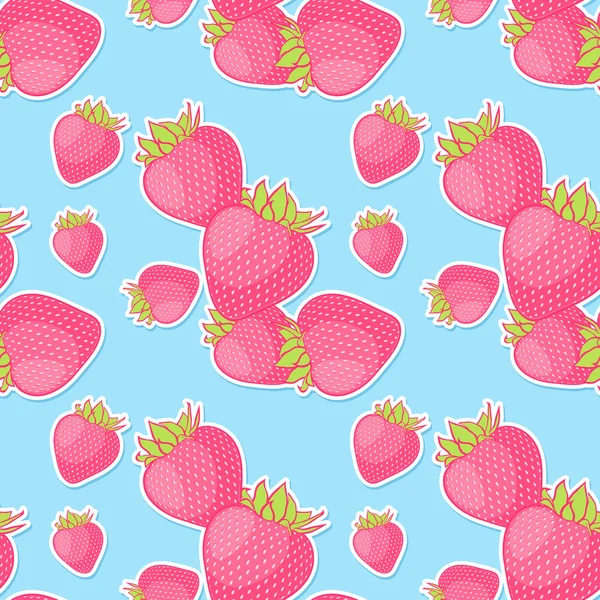 Αδιάλειπτη μοτίβο με φράουλες. εικονογράφηση διανύσματος — Διανυσματικό Αρχείο