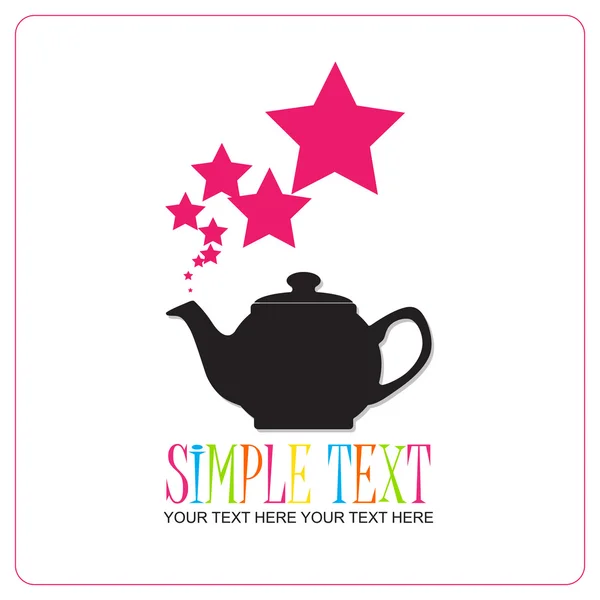 Abstract illustration of teapot with stars. Place for your text. — Stock Vector