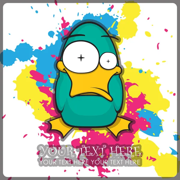 Divertido vector de pato ilustración. Lugar para su texto . — Vector de stock