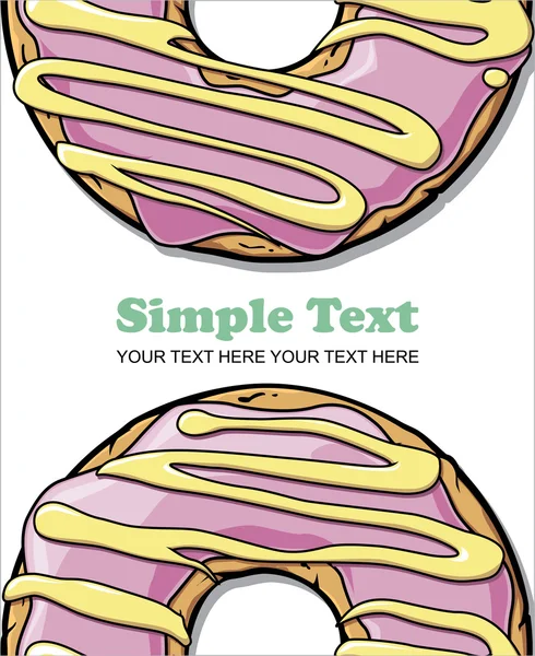 Donut vector illustration. Place for your text. — Stock Vector