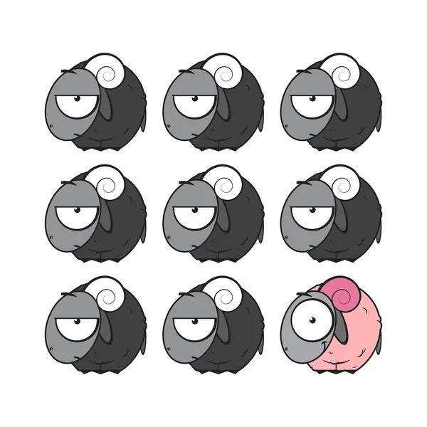 Ilustração vetorial com ovelha . — Vetor de Stock
