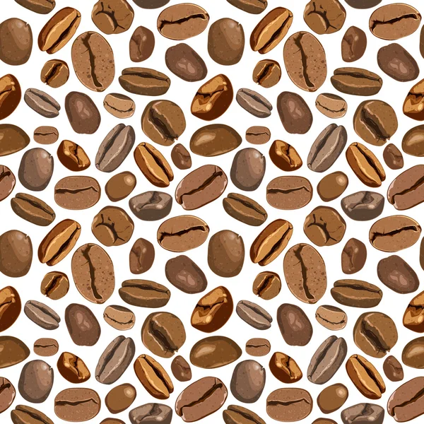 Coffee beans seamless texture. Vector illustration — Stock Vector