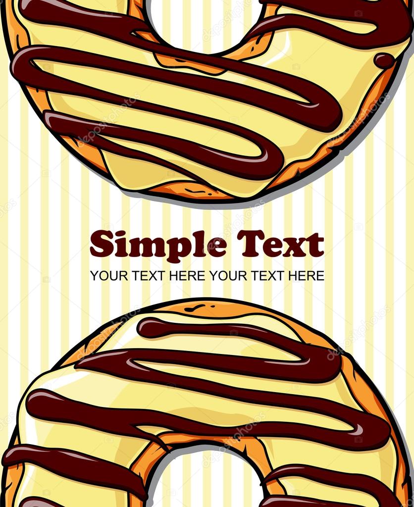 Donut vector illustration. Place for your text.