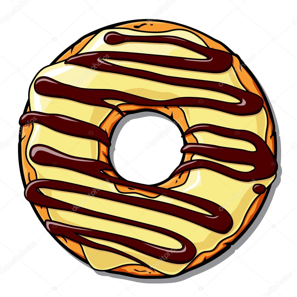 Donut vector illustration. Place for your text.