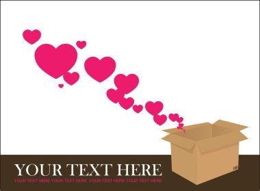 kalpleri bir kutu kalkıyor. tasarlamak vektör çizim. metin için yer.