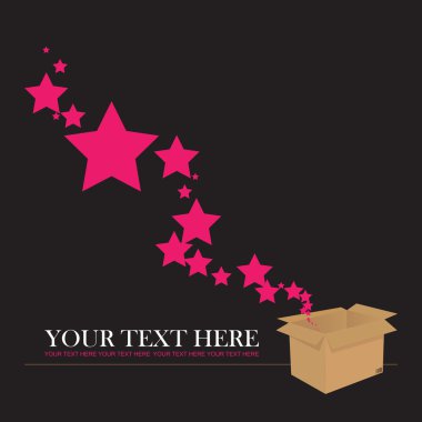 kapalı bir kutu alarak yıldız. tasarlamak vektör çizim. metin için yer.