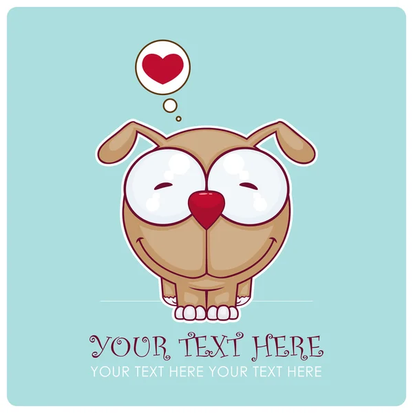 Illustration vectorielle de chien drôle. Place pour votre texte . — Image vectorielle