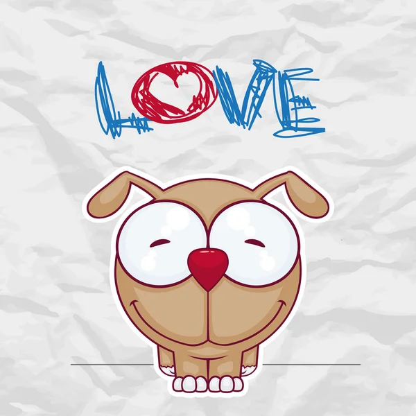 Vector illustration of cute doggy on a paper-background. Place for your text. — Stock Vector