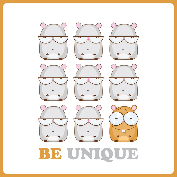 Vectorillustratie met cute cartoon hamsters. — Stockvector