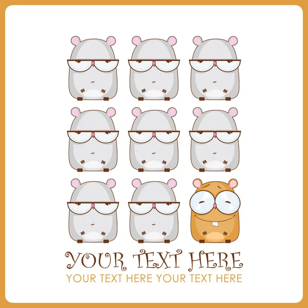 Vectorillustratie met cute cartoon hamsters. plaats voor uw tekst. — Stockvector