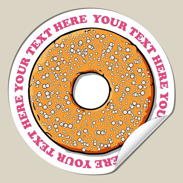 Vektor-Sticker mit Cartoon-Donut. Platz für Ihren Text. — Stockvektor