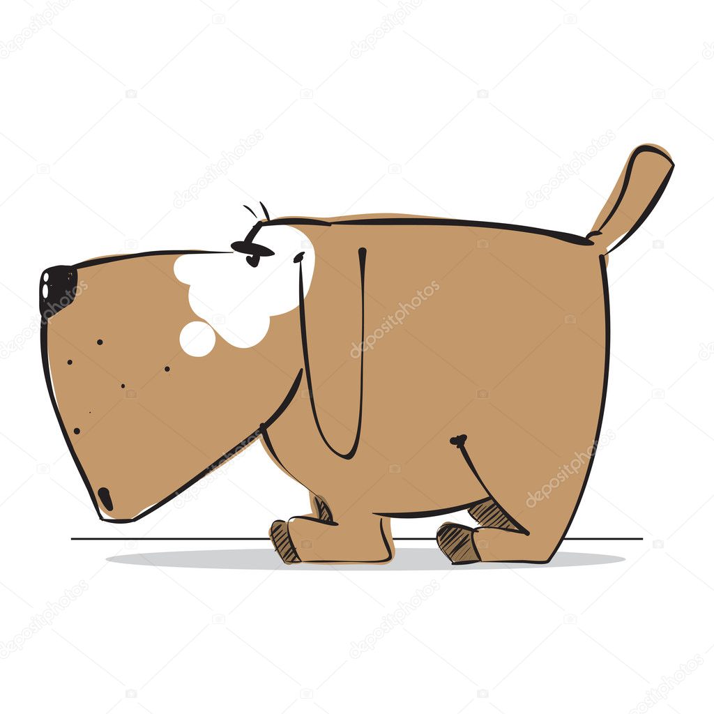 Funny doggy in sketch style. Vector illustration.