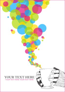 elinde balonlarla Kupası tasarlamak vektör çizim. metin için yer.