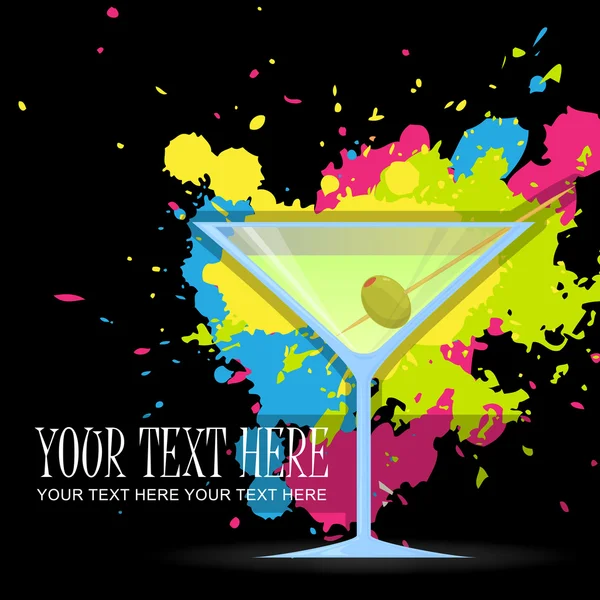 Kleurrijke cocktails op een grunge-achtergrond. vectorillustraties. EPS 10 — Stockvector