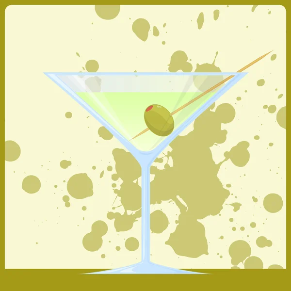 Vektor illustration av martini på en smutsig bakgrund. — 图库矢量图片