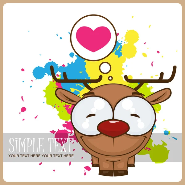 Vector illustration of cartoon funny doggy with heart on a dirty background. — Stock Vector