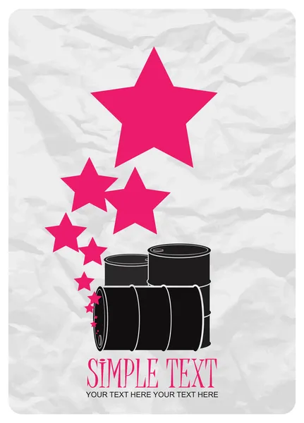 Abstract vector illustration of barrels and stars. Place for your text. — Stock Vector