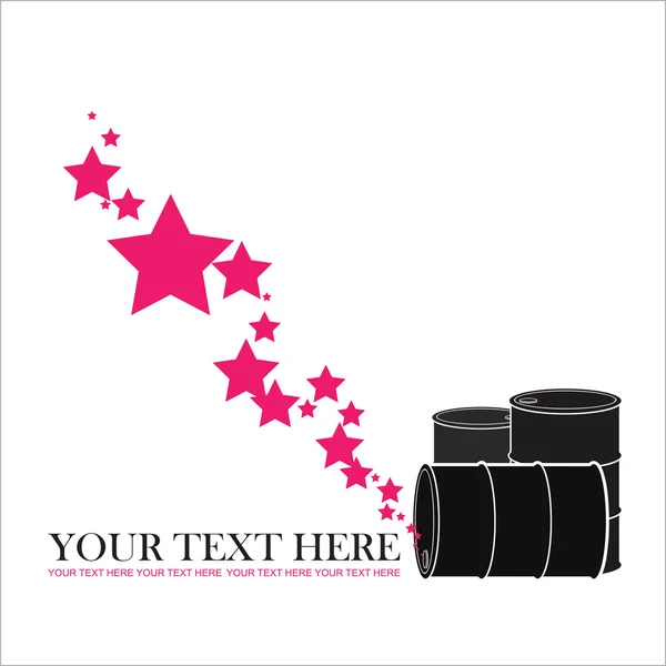 Abstract vector illustration of barrels and stars. Place for your text. — Stock Vector