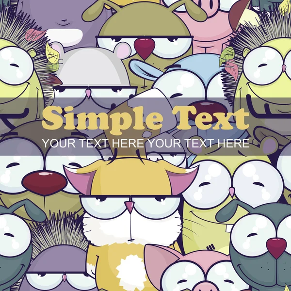 karikatür hayvanlar ile vektör tebrik kartı. metin için yer.