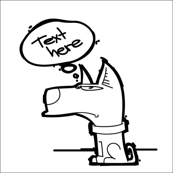 Croquis dessiné de chien de dessin animé . — Image vectorielle
