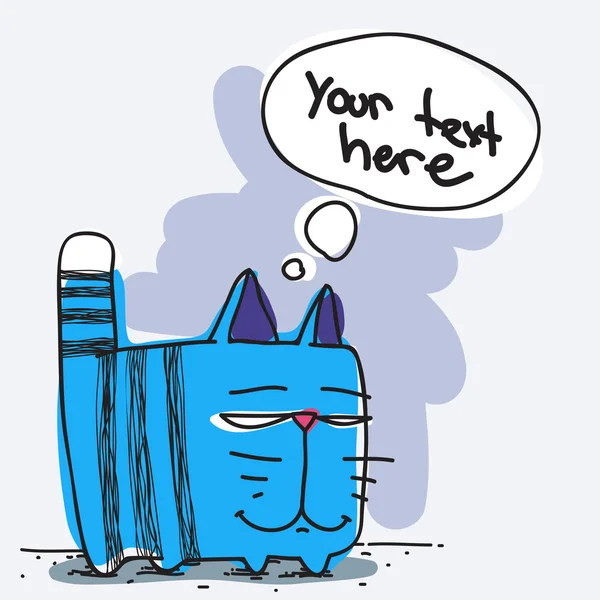 Funny cartoon cat. Vector — Stock Vector