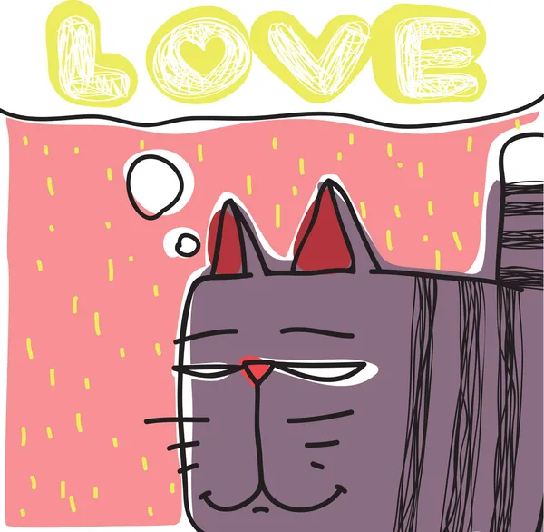 Drôle de chat de dessin animé. Vecteur — Image vectorielle