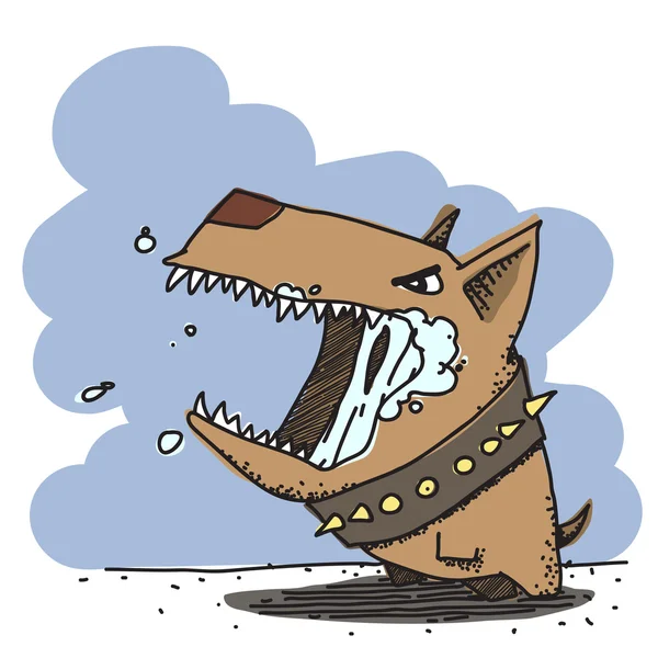 Vectorillustratie van grappige boos hondje. — Stockvector